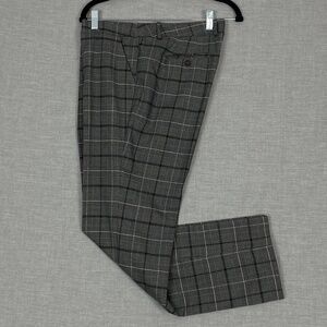 Ellen Tracy Dress Pants Sz 10 Gray Plaid Straight Leg